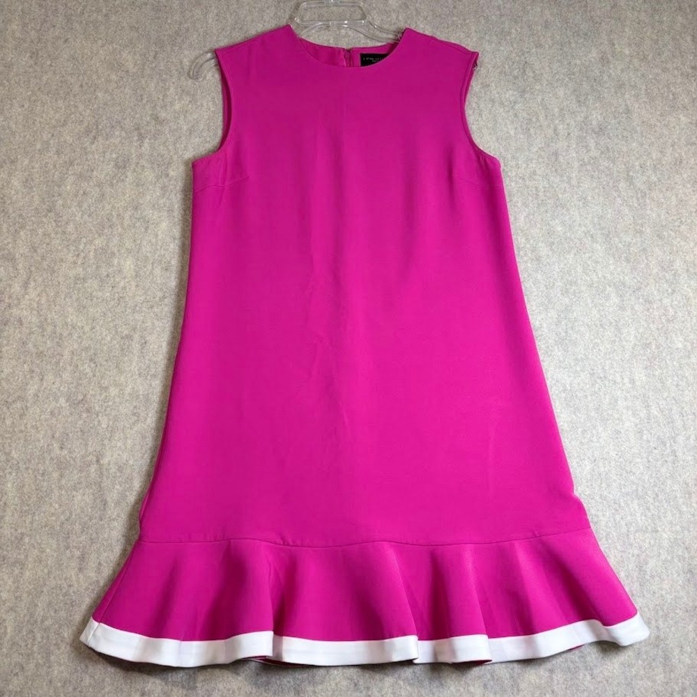 Victoria Beckham for Target Dress Womens Medium Pink Polyester Shift Ruffle Chic